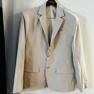 Mens Casual Beige Lined Linen Blend Sports Coat Blazer Size XXL
